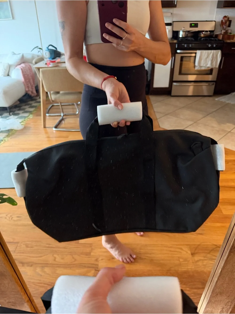 New Rains Black Minimal Weekend Duffel